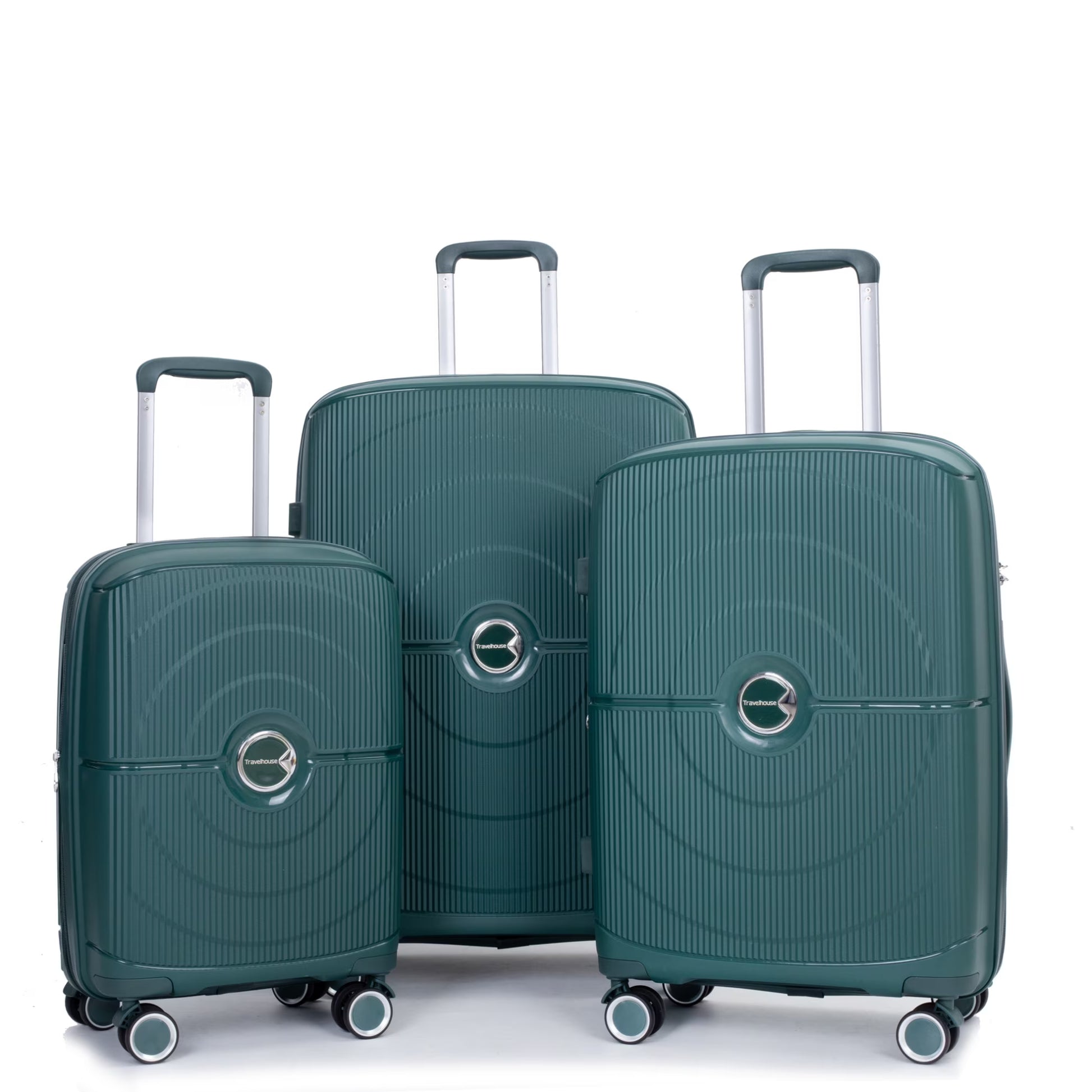 3 Pieces Luggage Set (20/24/28), Expandable PP Lightweight Hardshell Durable Suitcase with 4 Double 360 Degrees Mute Spinner Wheels and TSA Lock for Men Women, Black