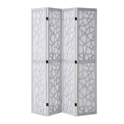 KFFKFF 4-Panel Room Divider, 66.9" Foldable Wood Panel Screen, Decorative Screen for Space Division in Homes, Offices, Restaurants & Bedrooms