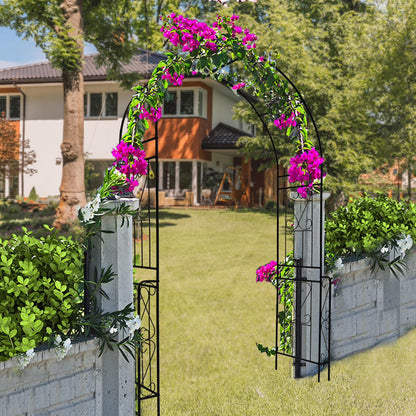 UBesGoo Black 0.5-inch Galvanized Steel Garden Arch Arbor Trellis, Ideal for Climbing Plants