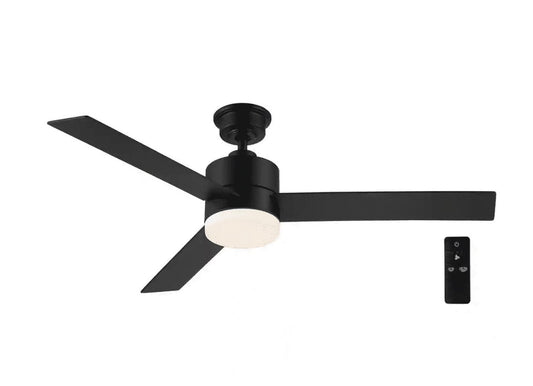 Home Decorators Madison 52 in. LED Matte Black Ceiling Fan with Light and Remote
