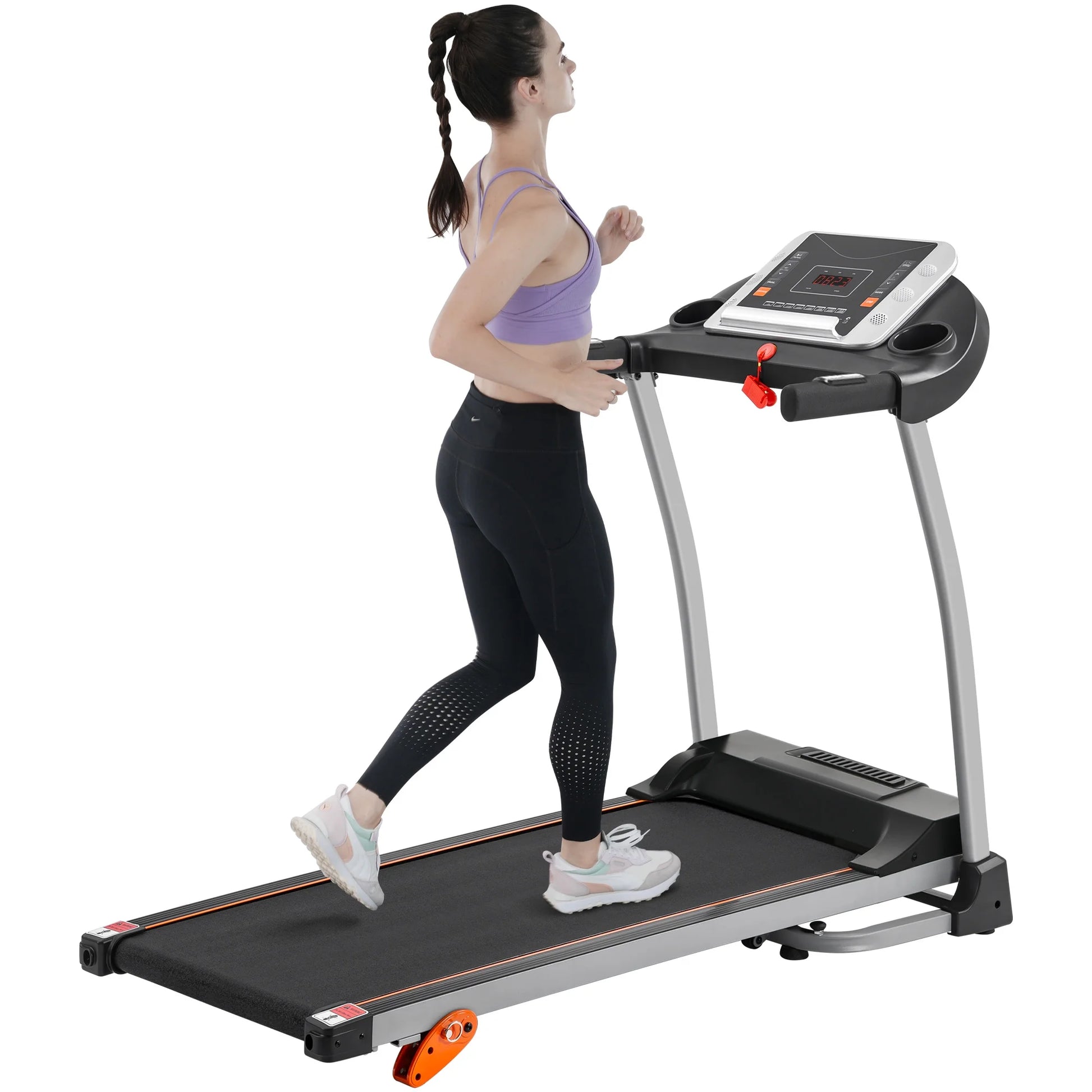 Ambifirner Easy Folding Treadmill with Adjustable Incline, Wide Running Deck, Foldable Design, Digital Monitor Mini Treadmill for Home Office