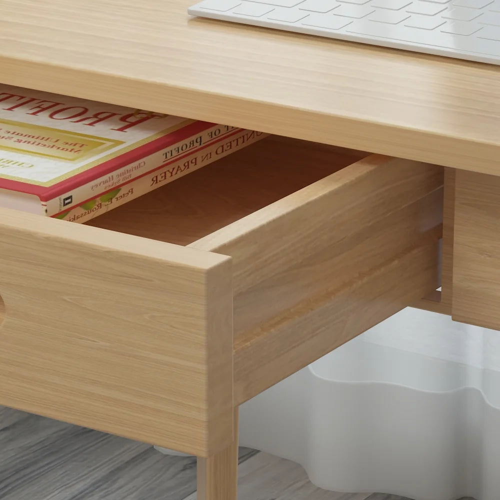 MONSLIPA Industrial Modern Wooden Desk with Storage Drawers, Office Computer Desk and Home Office Desk with Sturdy Wood Legs, 47" Long (Black)