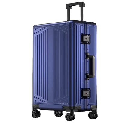 All Aluminum Magnesium Hardshell Carry on Luggage with Wheels, Modern Zipperless Hardshell Checked Luggage with TSA Lock, Airline Approved Metal Suitcase Travel Metal Rolling Luggage