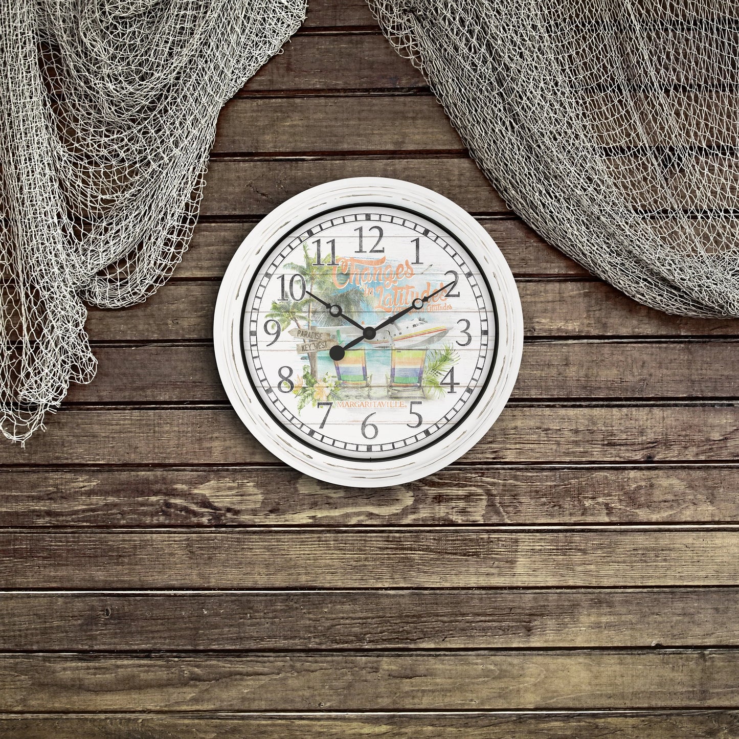 La Crosse Clock 15.75" Margaritaville “Changes in LatitudesIndoor/Outdoor Quartz Wall Clock, 404-3841MV