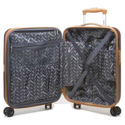 Dejuno Garland Hardside 3-Piece Spinner Luggage Set With USB Port - Burgundy