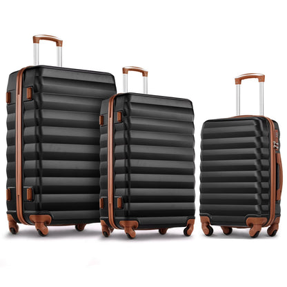 3 Piece Luggage Sets with 6 PC Organize Bags Lightweight Suitcases with Spinner Wheels, Pink