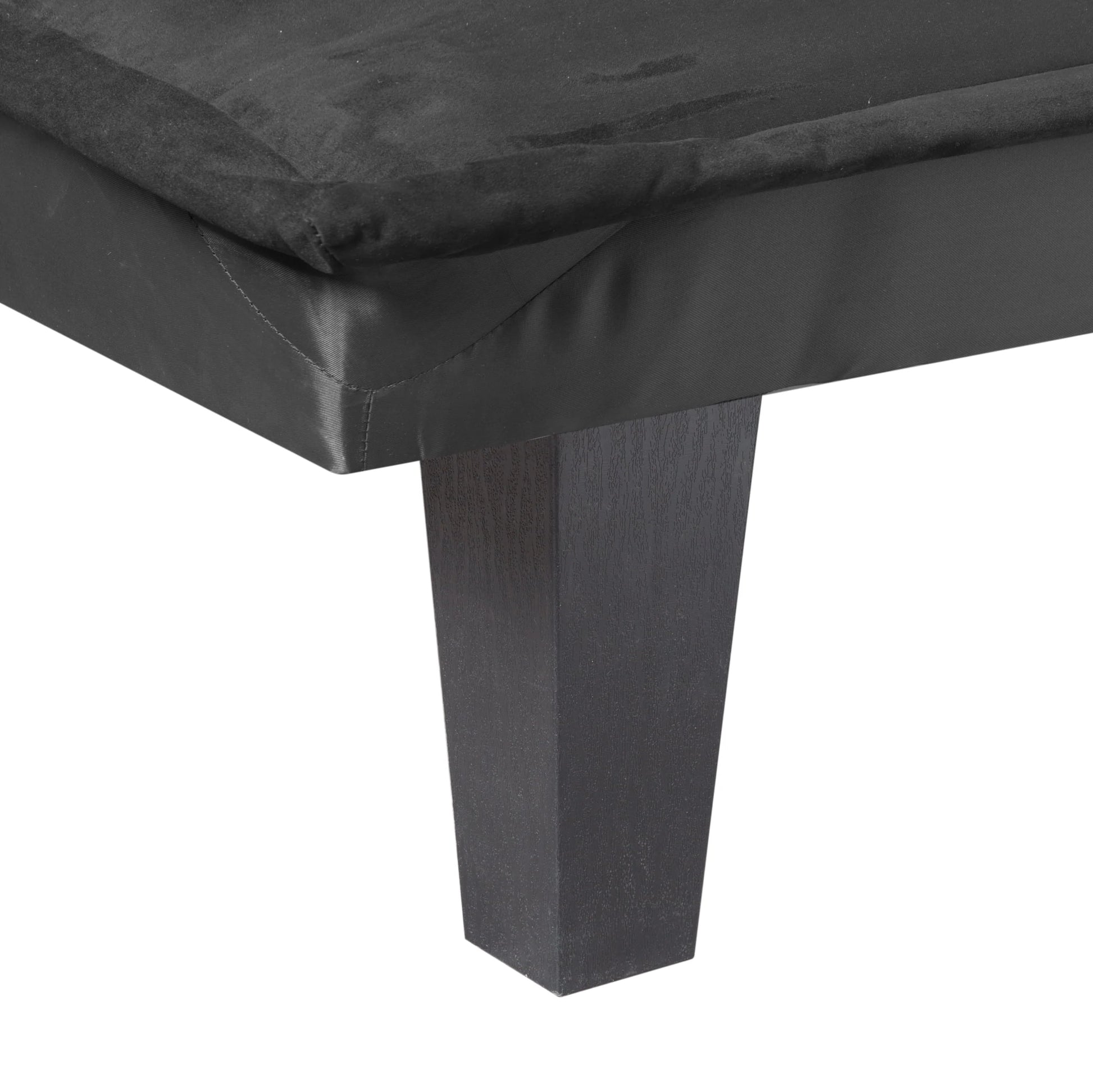 Aukfa Futon Convertible Sofa Bed for Home Office, Tufted Back, Faux Suede, Black