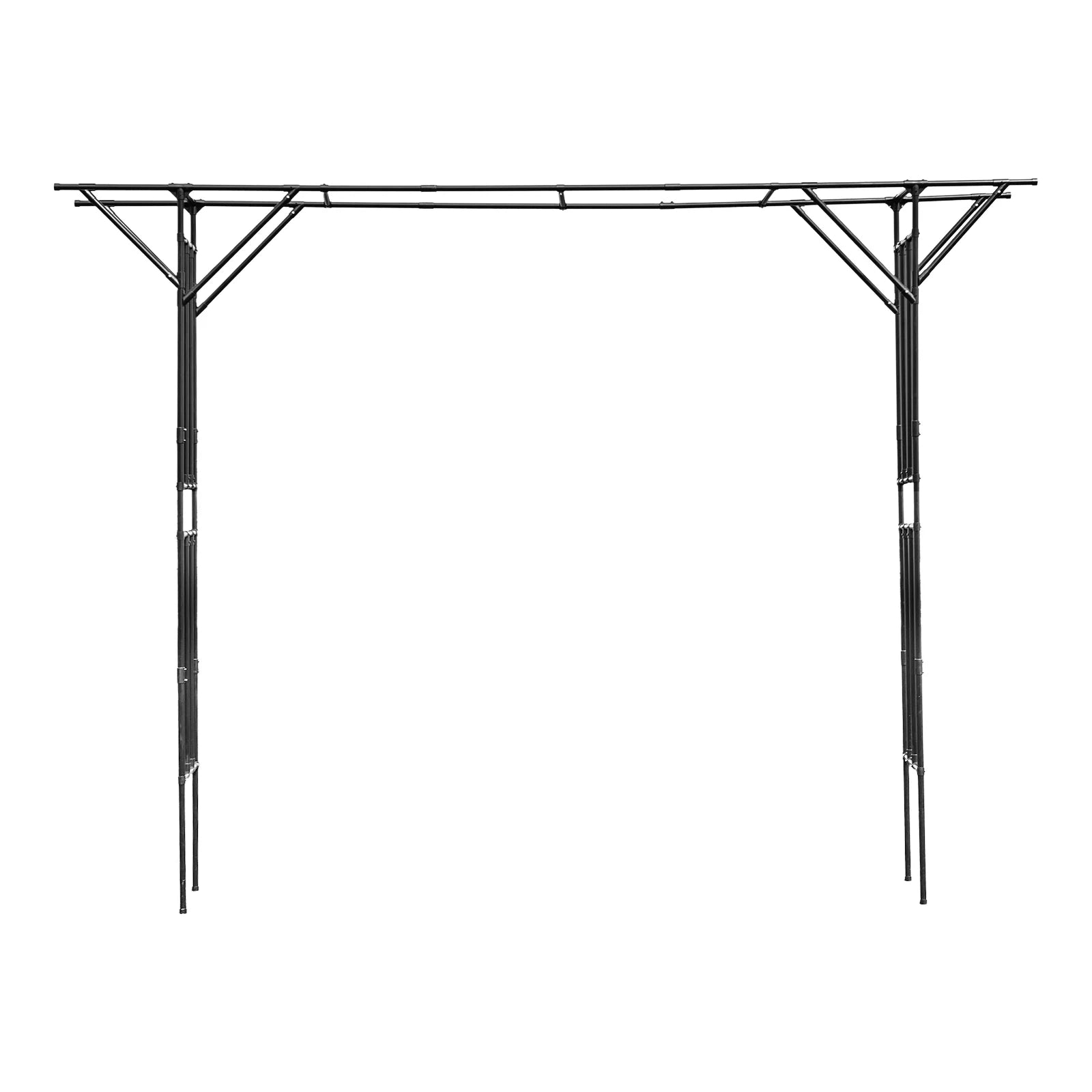 Black Garden Trellis Supersize Flattop Garden Arch for Wedding,141.7" L x 106" H Garden Arch Arbor Trellis for Climbing Plants Outdoor,Galvanized Steel Pipe Coated with Plastic