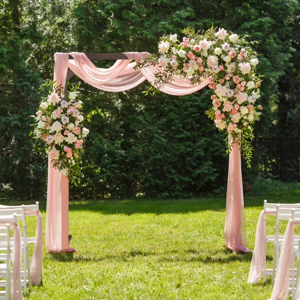 Dark Brown Decorative Garden Arch - Heavy-Duty Fir & Rustproof Iron for Climbing Plants, Roses - 84.6" Tall Outdoor Arch for Backyards, Garden Entries