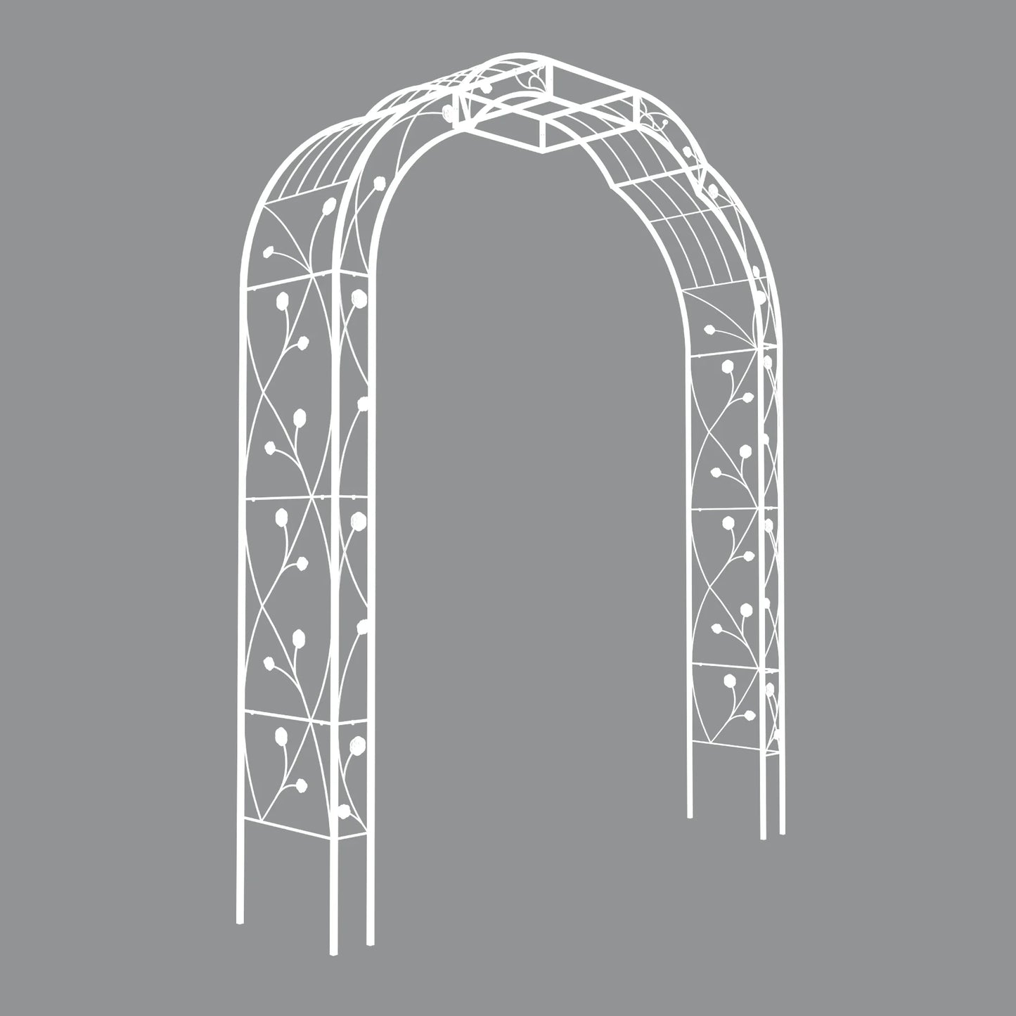 Holaki Metal Garden Arch, 6.2FT Wide x 8.2FT High, Heavy-Duty Arbor Trellis for Climbing Plants, Outdoor Decorative Arch for Garden, Wedding & Events