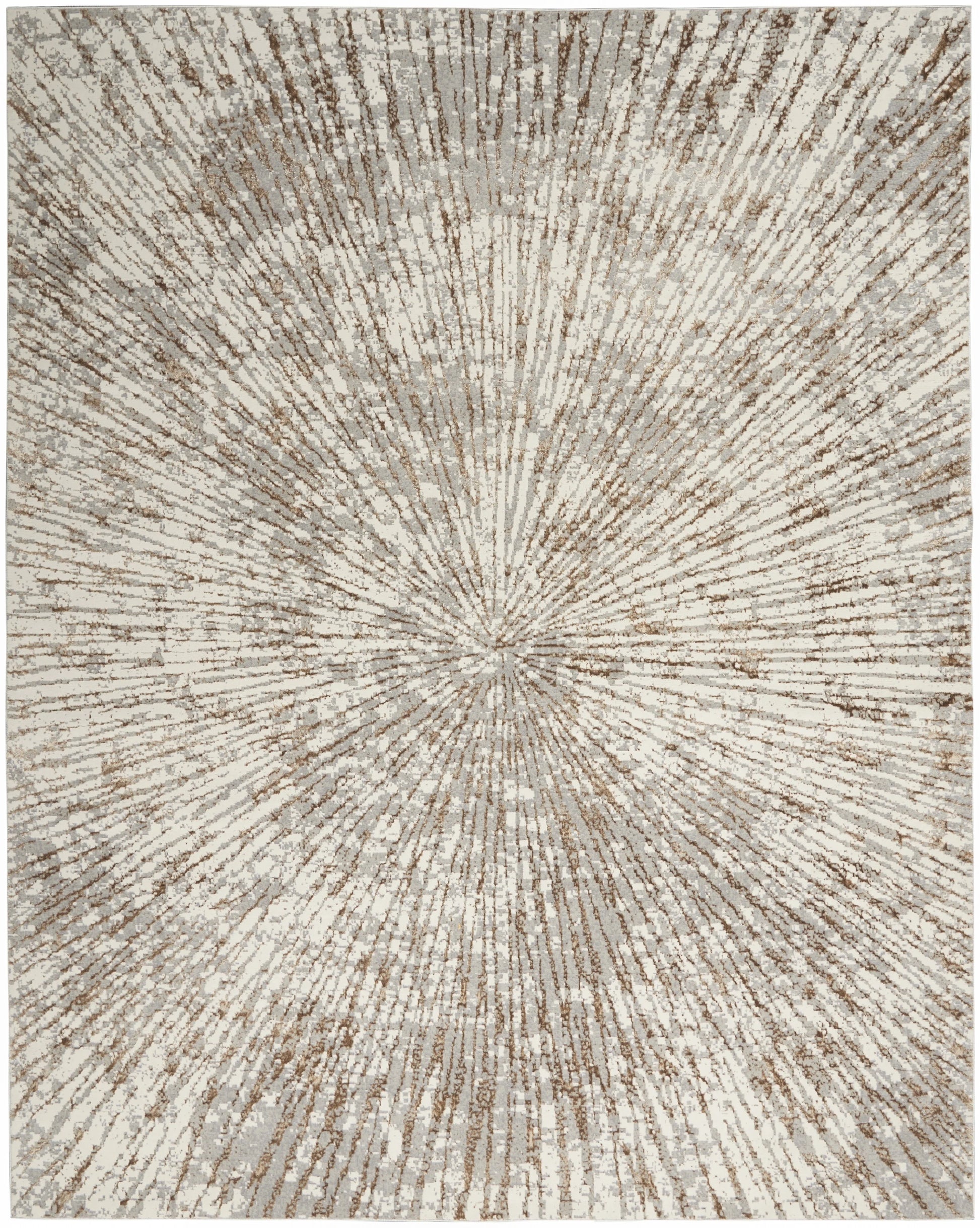 Inspire Me! Home Décor Metallic Abstract Grey Mocha 5'3" x 7'3" Area Rug, (5x7)