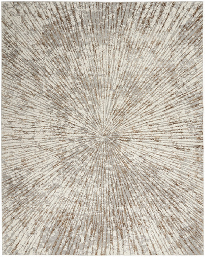 Inspire Me! Home Décor Metallic Abstract Grey Mocha 5'3" x 7'3" Area Rug, (5x7)