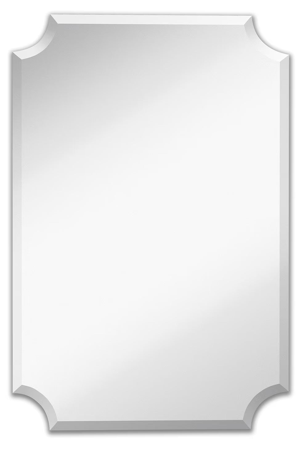 HAMILTON HILLS LARGE BEVELED SCALLOPED EDGE RECTANGULAR WALL MIRROR 1 INCH