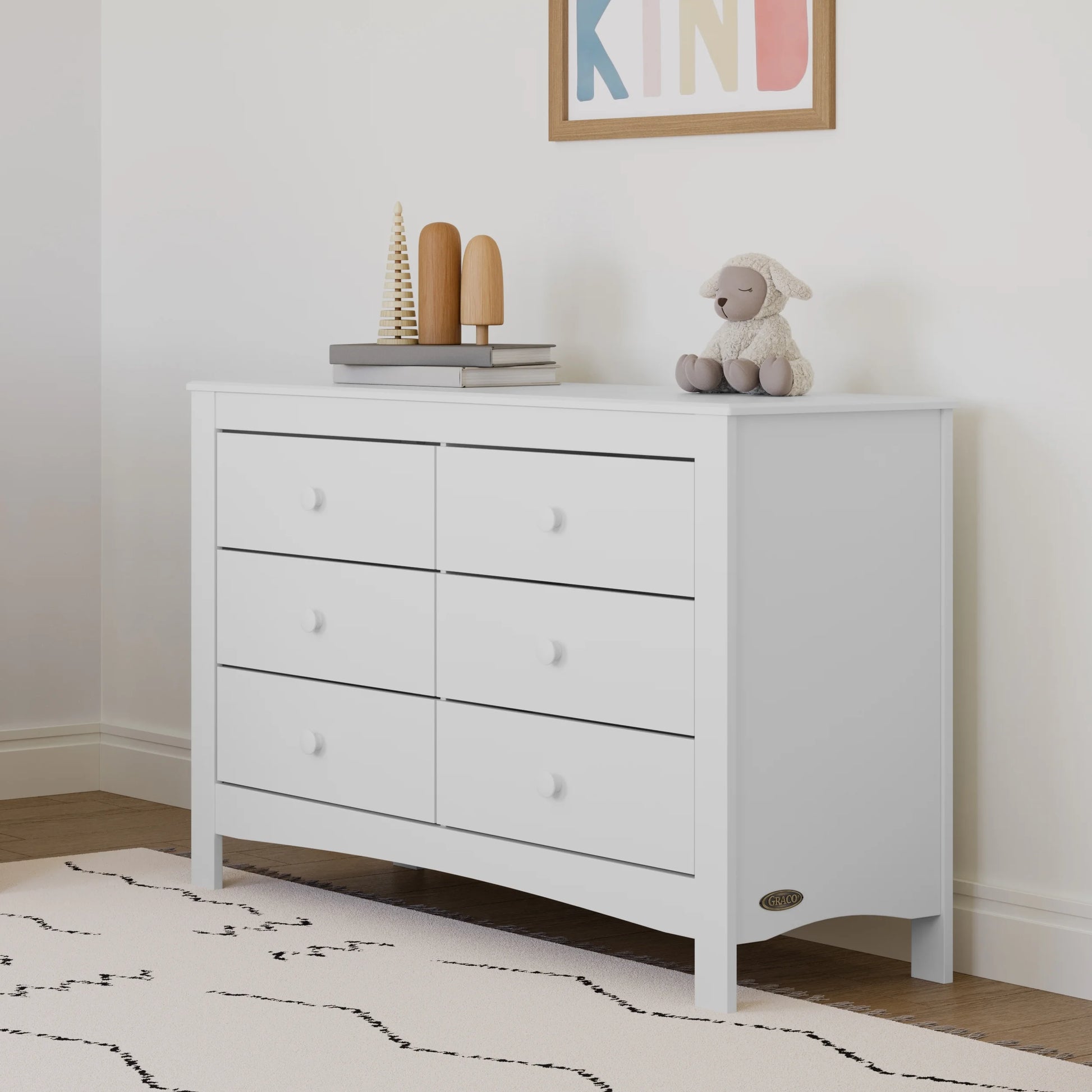 Graco Noah 6 Drawer Nursery Double Dresser, White