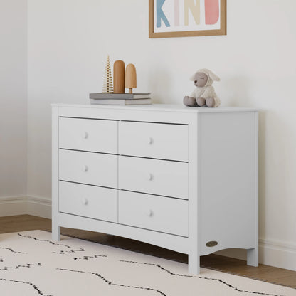 Graco Noah 6 Drawer Nursery Double Dresser, White