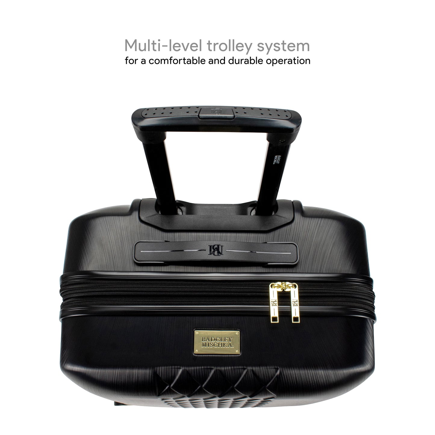 BADGLEY MISCHKA Diamond 3 Piece Expandable Luggage Set (Black)