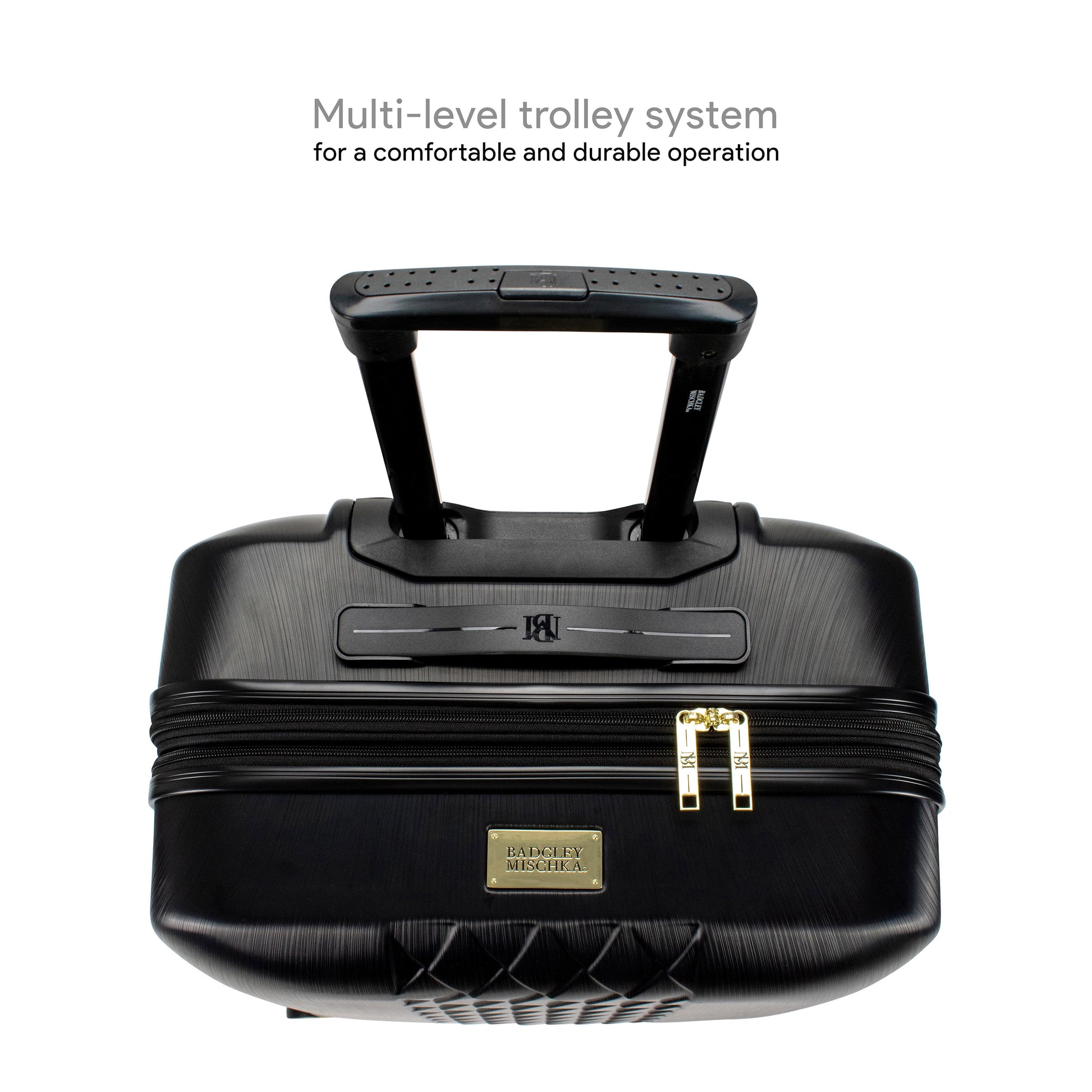 BADGLEY MISCHKA Diamond 3 Piece Expandable Luggage Set (Black)