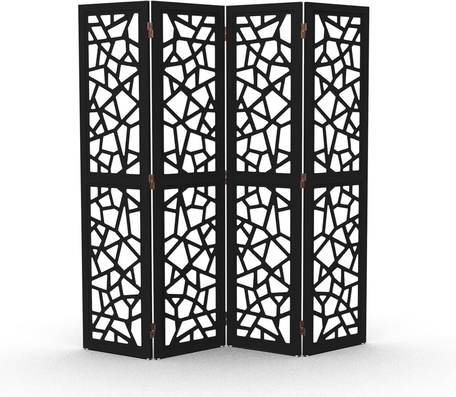 VINGLI 70'' H Room Divider, Non-Woven Fabric Privacy Screen, Indoor Partition Wall Dividers, Freestanding Hinged Space Separator with Modern Unique Pattern