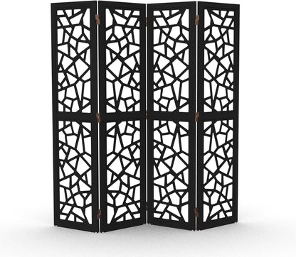 VINGLI 70'' H Room Divider, Non-Woven Fabric Privacy Screen, Indoor Partition Wall Dividers, Freestanding Hinged Space Separator with Modern Unique Pattern