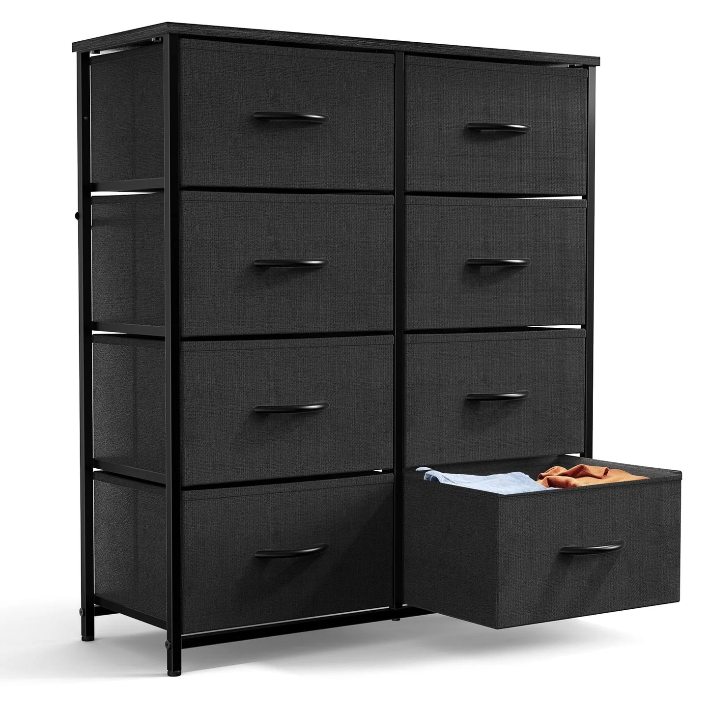 Dresser 8 Fabric Storage Drawer Dresser, Chest of Drawers for Kids Bedroom, Closet, Entryway, Nursery