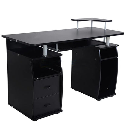 Ktaxon Black Home Office Computer PC Desk Table Work Station,Office Home Raised Monitor & Printer Shelf Furniture