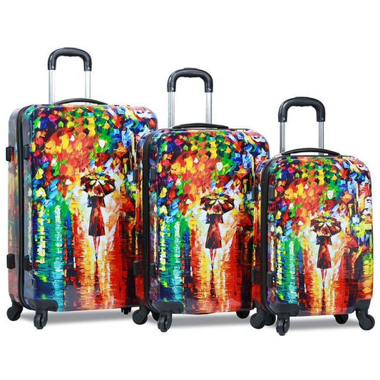 Lightweight Hardside Spinner Upright Luggage Set - Parisian Nights, 3 Piece