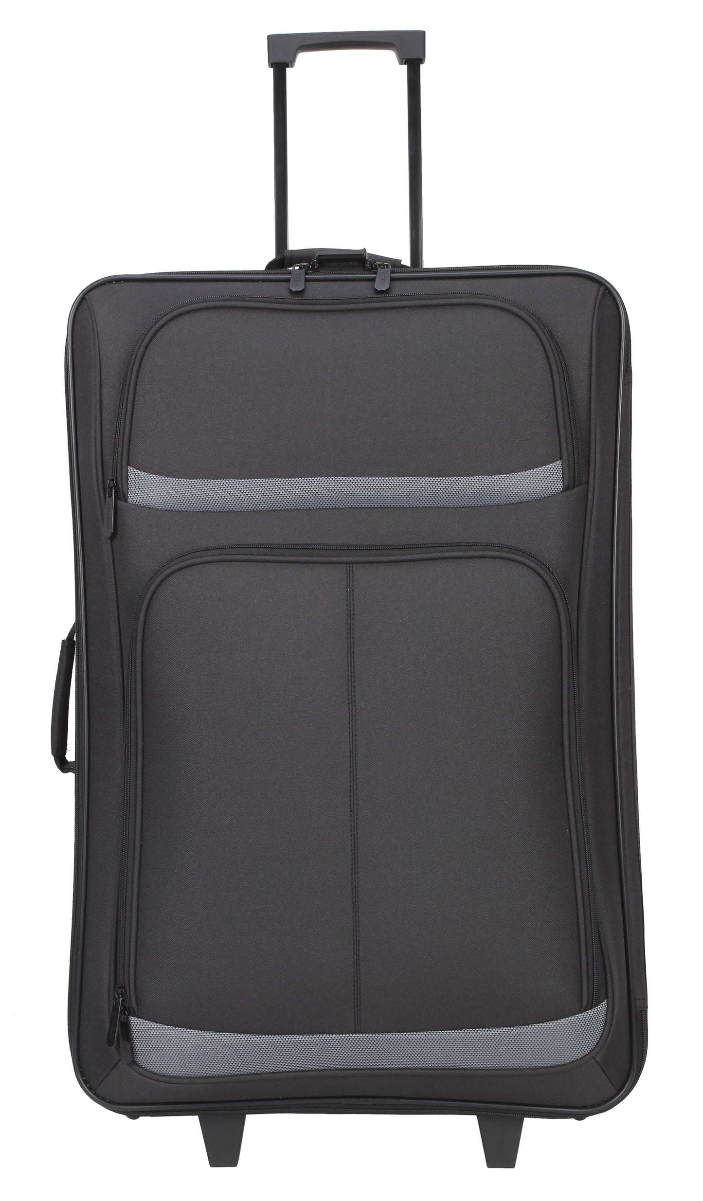 Protege 5 Piece 2-Wheel Luggage Set, 28 in Checked, 21" Carry-on, 13.75" Boarding Bag, 9" Toiletry Kit and Matching Laundry Cinch Sack, All Ages, Black