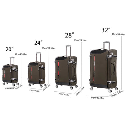 4-Piece Sage Green Softside Luggage Set with Spinner Wheels, Lightweight Expandable Suitcases (20"/24"/28"/32")