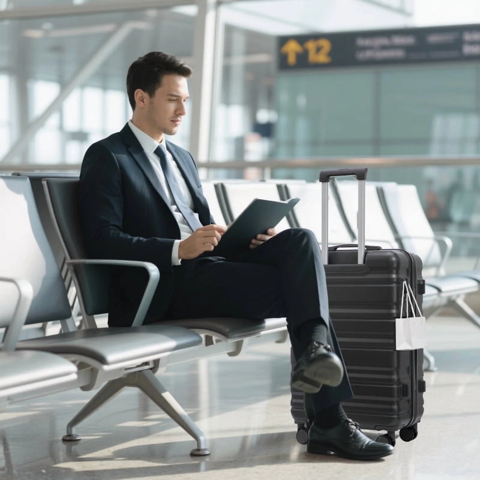 HIFINE TOURIST 20"/24"/28" 3 pcs/set in ABS Spinner Wheel Luggage, Carry on Suitcase, Matching Color, TSA Combination Lock (Blue+Purple)