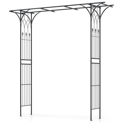 Costway Garden Wedding Rose Arch Pergola Archway Flowers Climbing Plants Trellis Metal