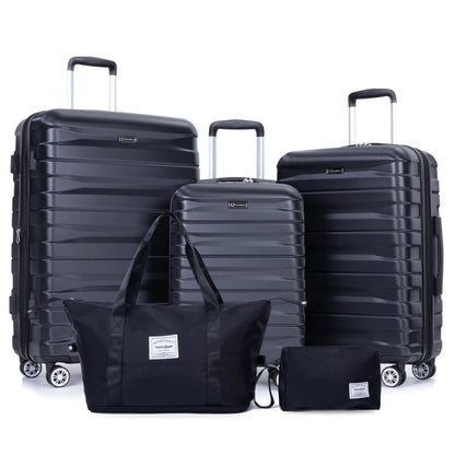 Tripcomp Luggage Sets 5 Piece Duffel Bag,Hardside Travel Luggage (20/24/28) with TSA Lock,Expandable Suitcase with Spinner Wheels.(Black)