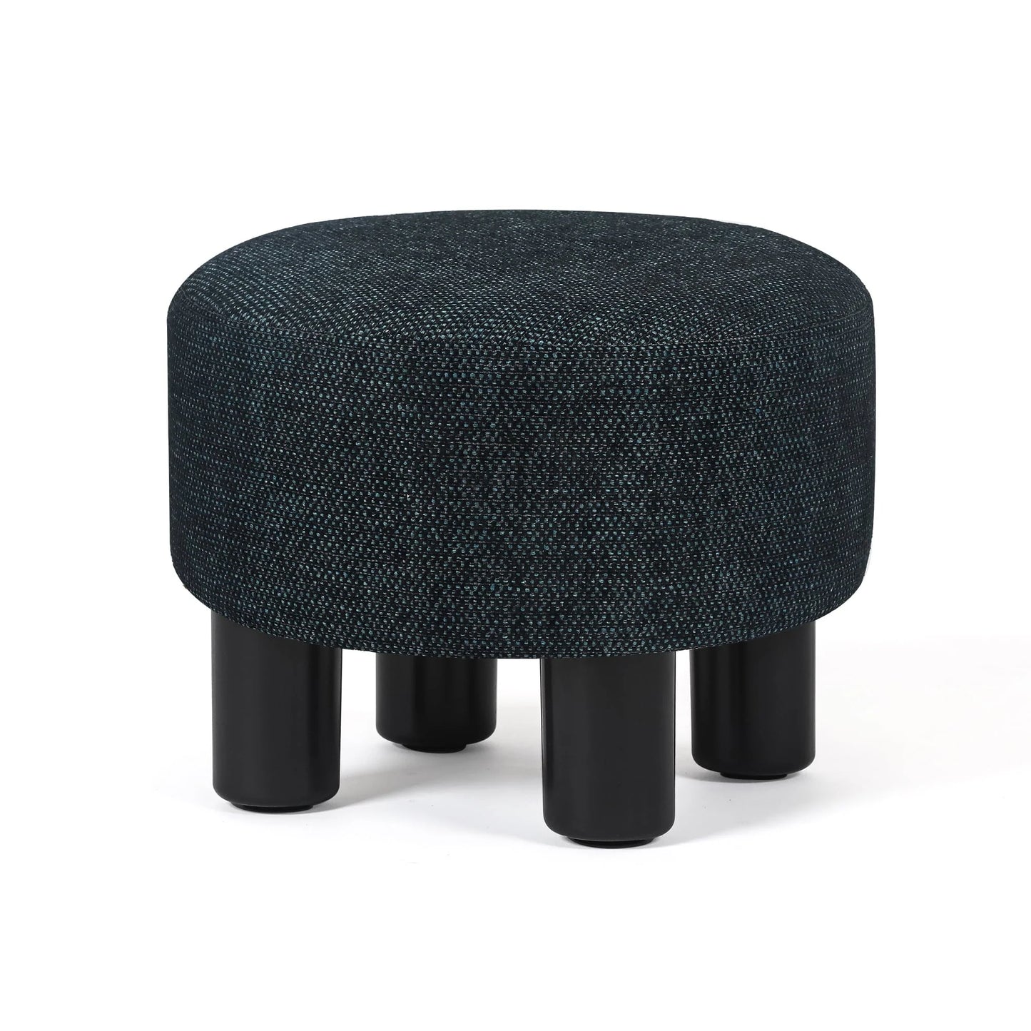 Homebeez Round Footstool Small Upholstered Ottoman Sofa Footrest Stool Padded Seat for Living Room Bedroom Entrance Home Decor