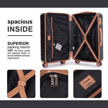 Hardside Luggage Sets 6 Piece, Hardshell Suitcase with TSA Lock Spinner Wheel and Travel Duffle Bag.Black