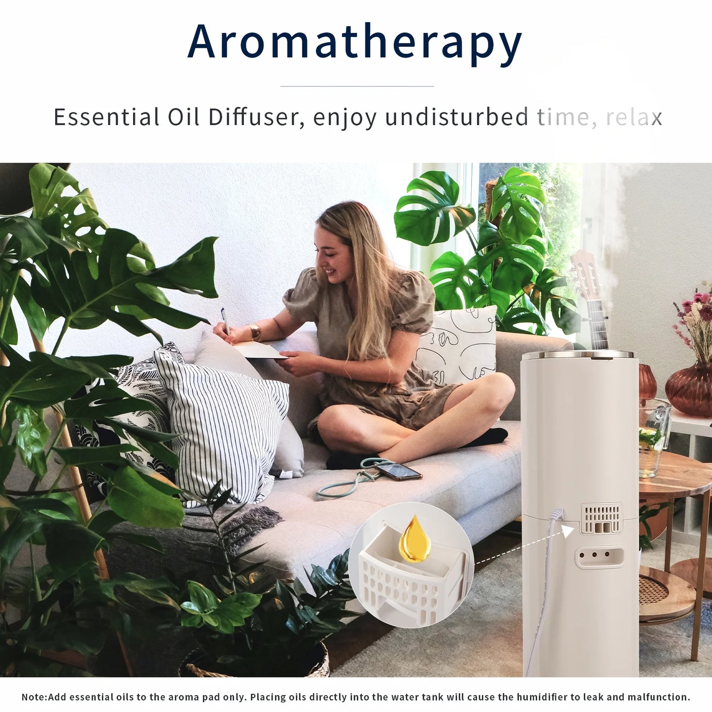 KELOPA Ultrasonic Cool Mist Humidifier, 9L/2.4 Gallon, Top Fill, Smart Humidity Control, Sleep Mode and Other Functions, for Home/Large Room/Bedroom/Office/Plants, Coverage 600ft2 and Above