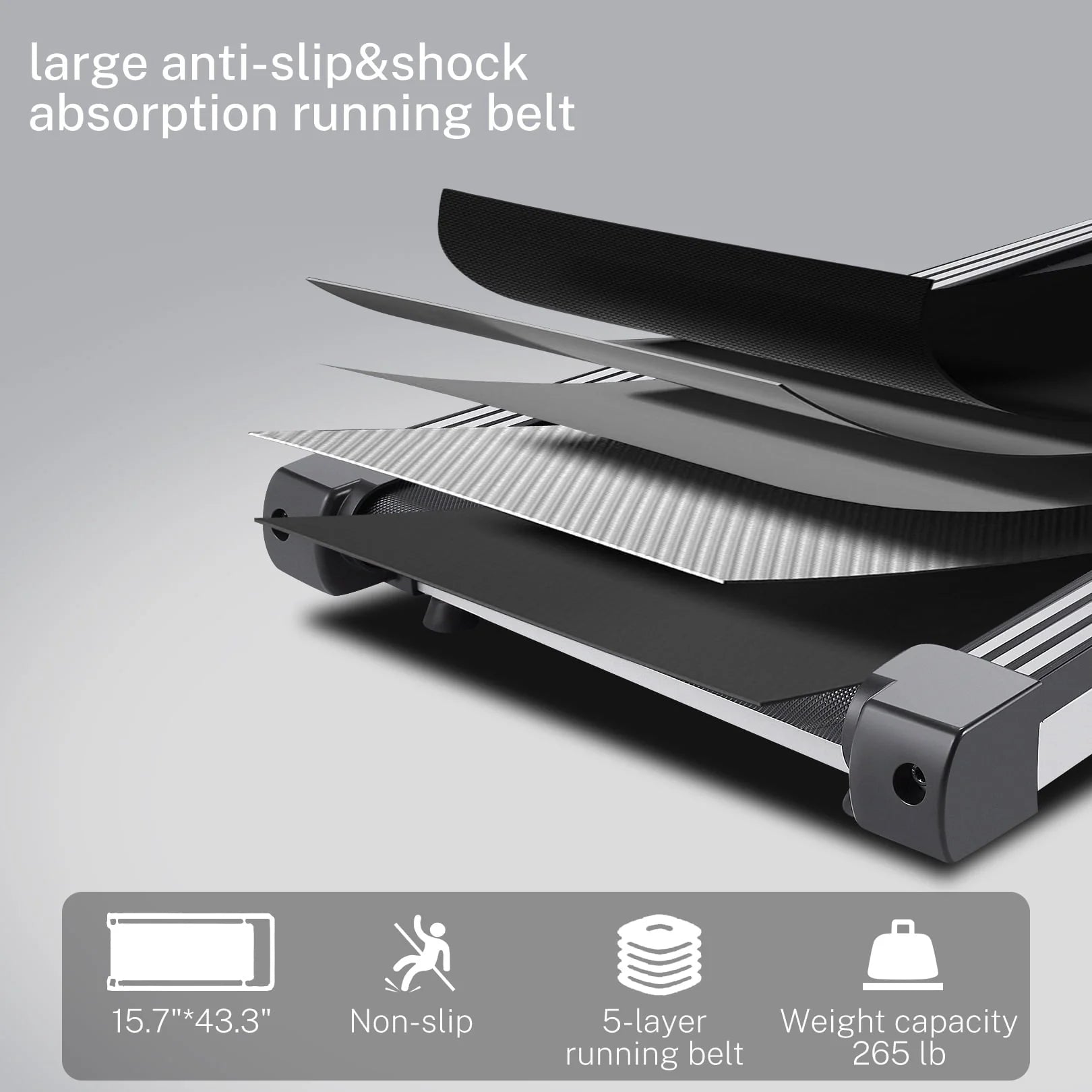 Tikmboex Electric Motorized Treadmill with 3 Incline Levels 3.25HP Brushless Motor WiFi Connection and APP Control for Home Office Walking Running
