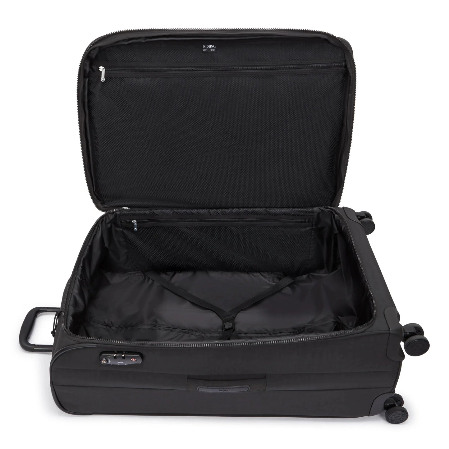 Kipling New Youri Spin Large 4 Wheeled Rolling Luggage Black Noir