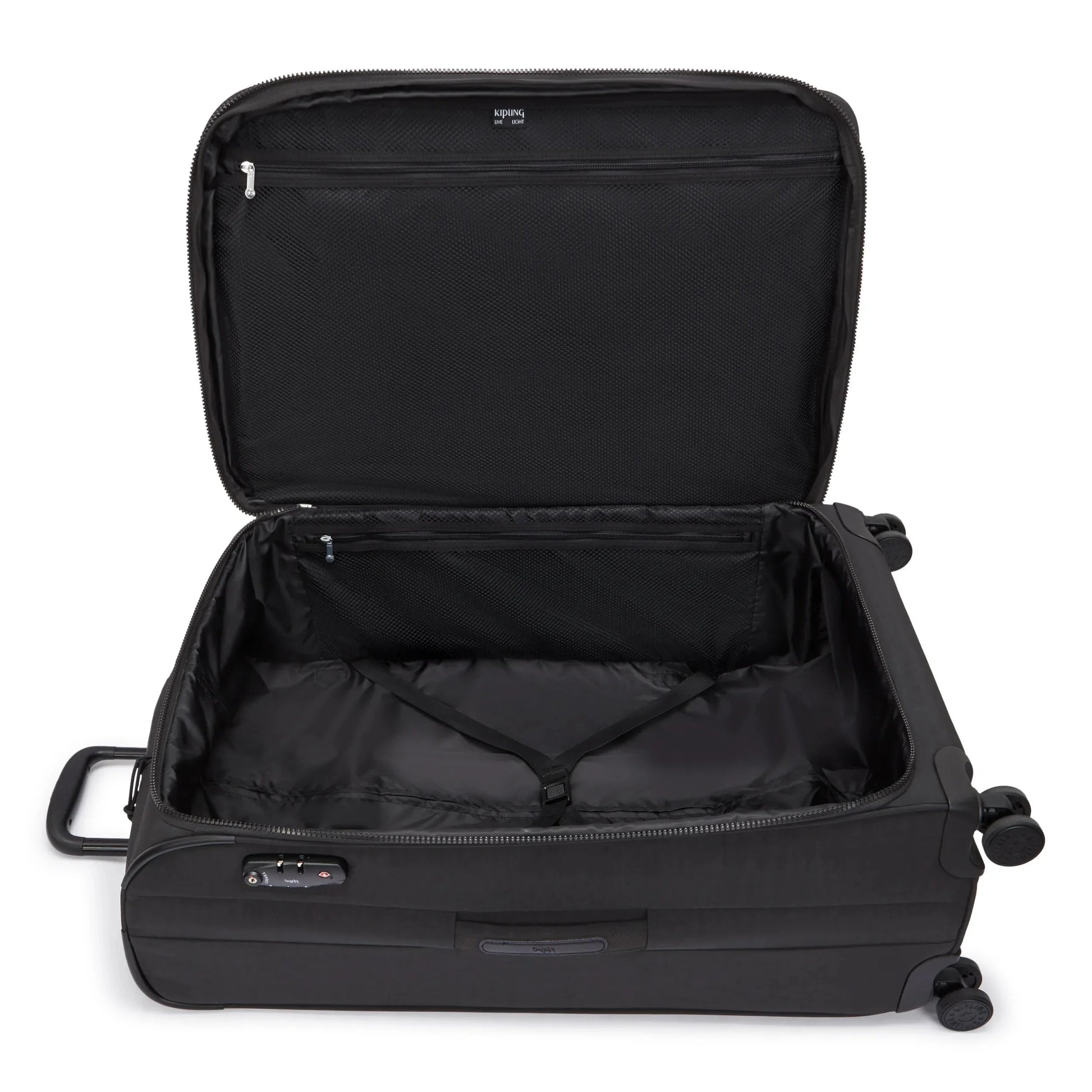 Kipling New Youri Spin Large 4 Wheeled Rolling Luggage Black Noir