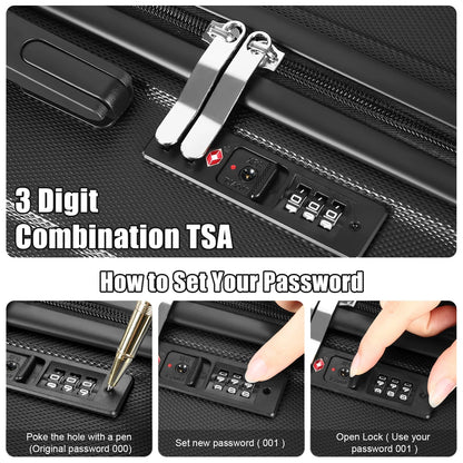 SUGIFT 4-Piece Lightweight Hardshell Spinner Luggage Set with TSA Locks