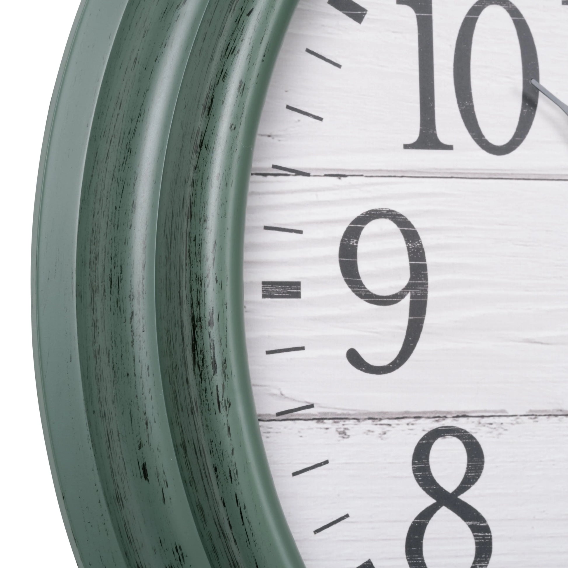 La Crosse Clock 15.75-inch Indoor/Outdoor Green Sagebrook Quartz Analog Clock with Temp, 404-3840SG