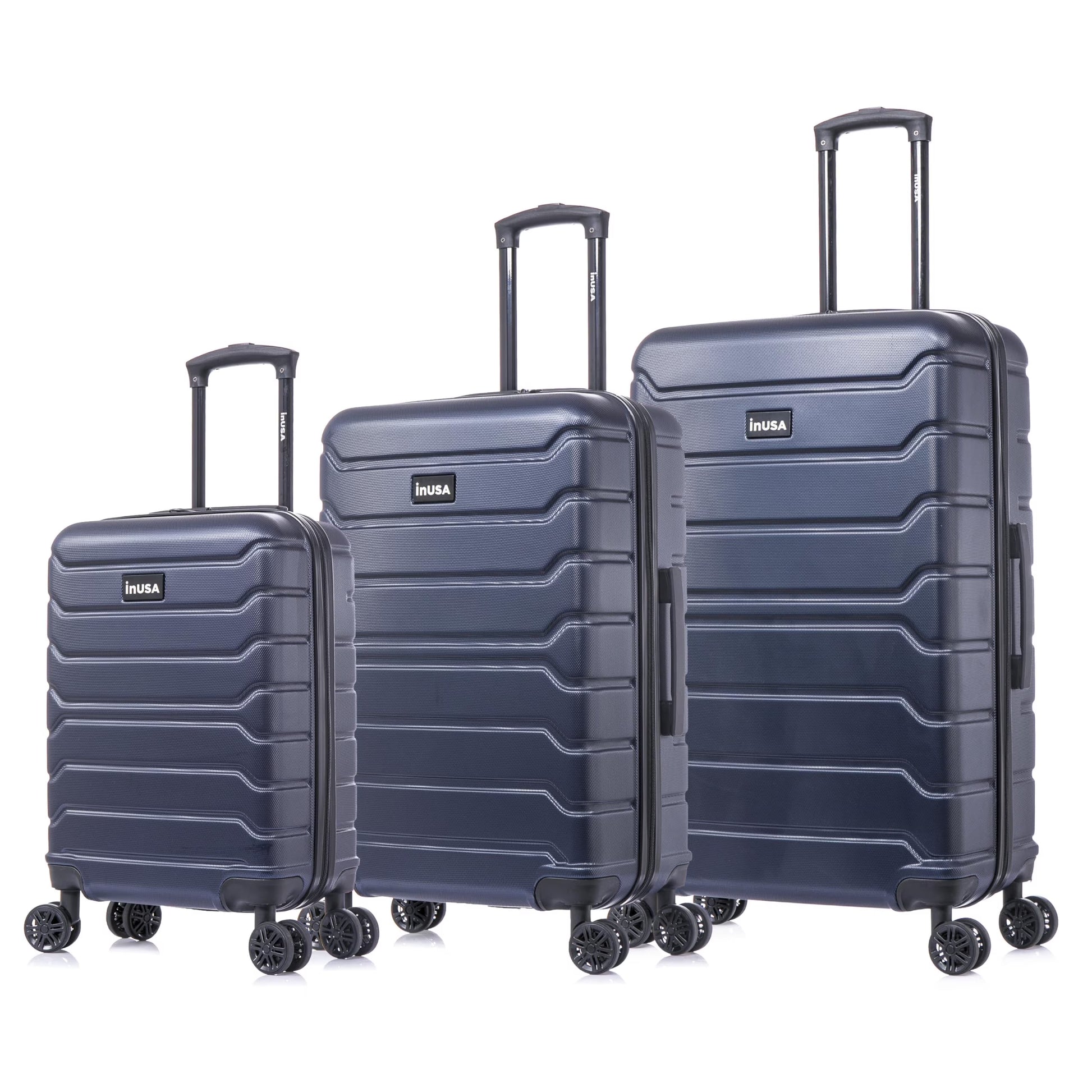 InUSA Trend 3-Piece Hardside Luggage Sets with Spinner Wheels, Handle, Trolley, (20"/24"/28"), Sand