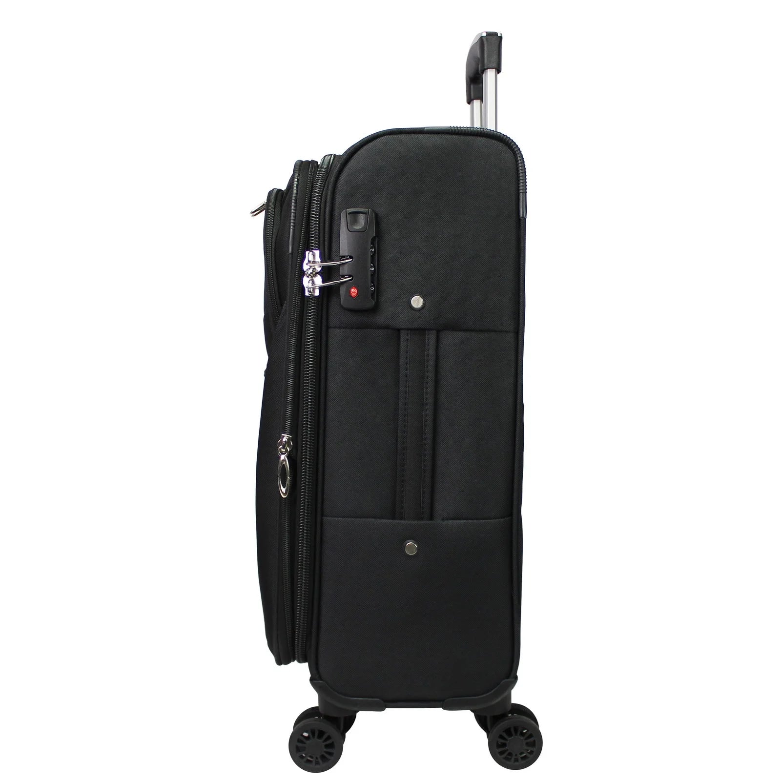 CalBags Kemyer Softside Lightweight 3-Piece Expandable Spinner Luggage Set - Black