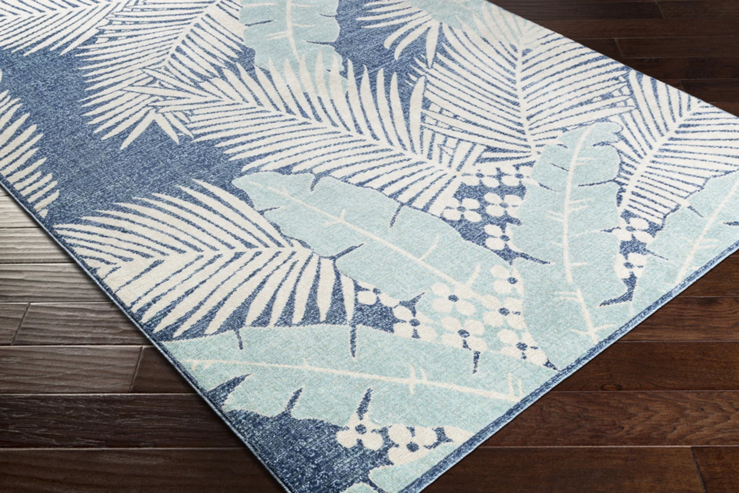 Livabliss Bodrum Coastal Indoor/Outdoor Area Rug,5'3" x 7'3",Blue