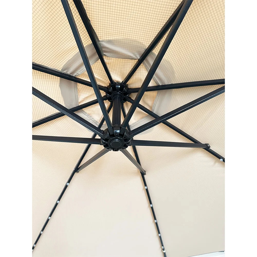 Garden Winds Custom Fit Replacement Canopy Top Cover Compatible with The Living Accents UMSCS10E04OBD 10' Offset Umbrella - Upgraded Performance Riplock 350 Fabric