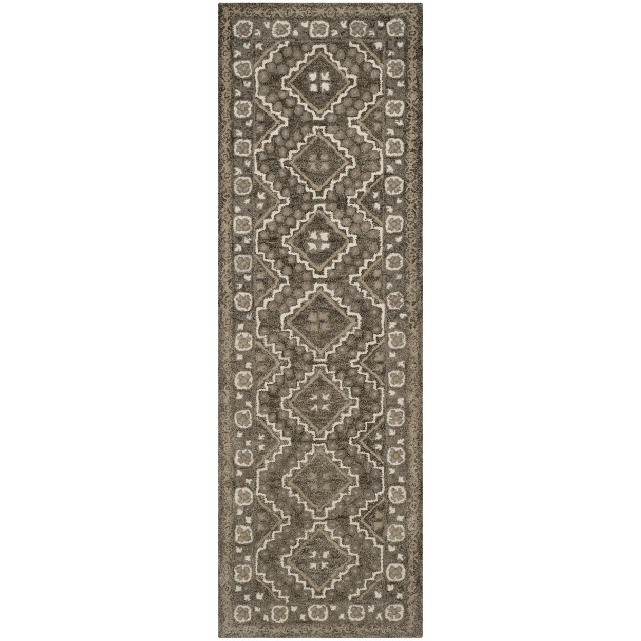 SAFAVIEH Bella Vana Medallion Geometric Wool Area Rug, Brown/Taupe, 4' x 6'