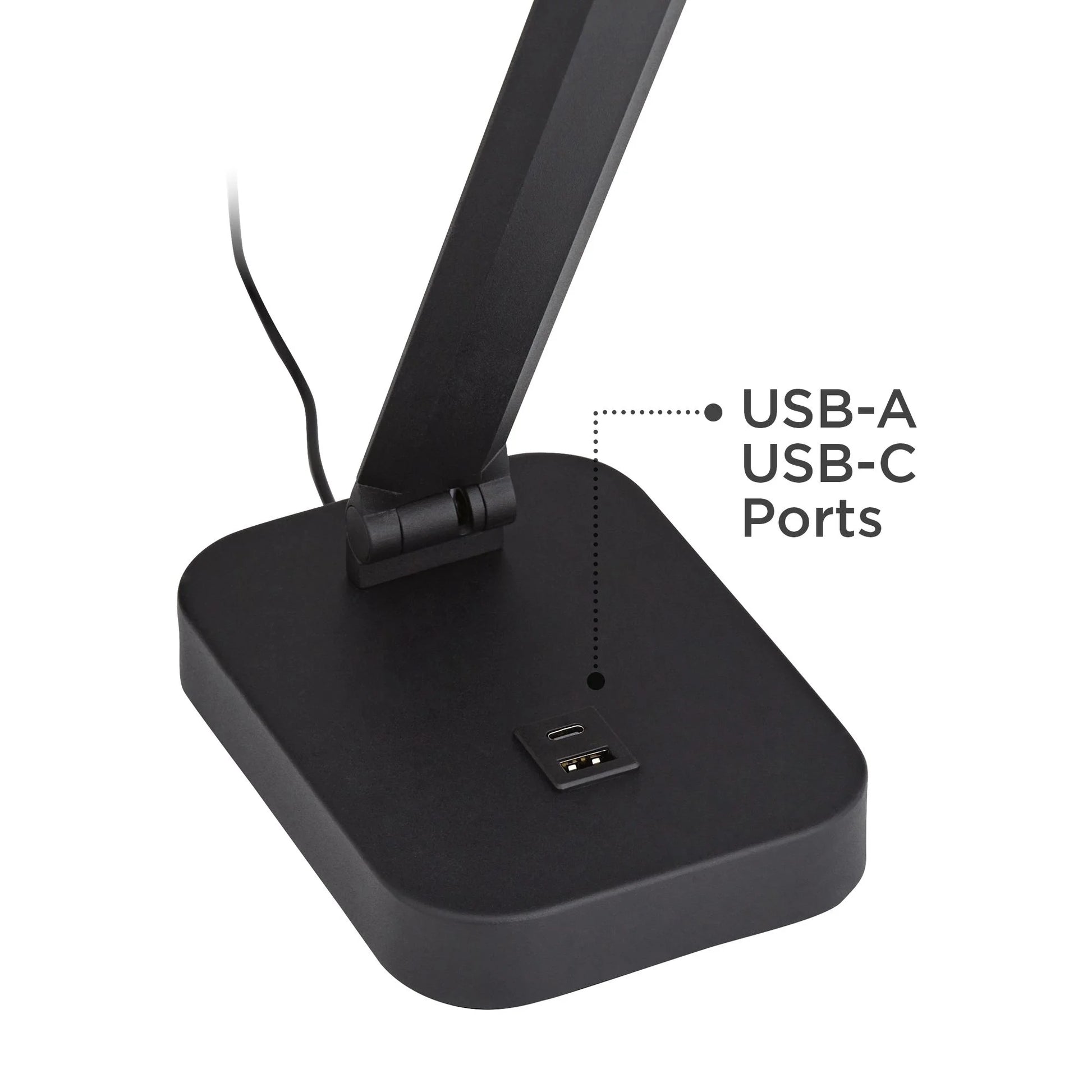 Possini Euro Design Rayven 22" High Modern Desk Lamp Adjustable Height LED USB Port Black Finish Metal Single Home Office Charging