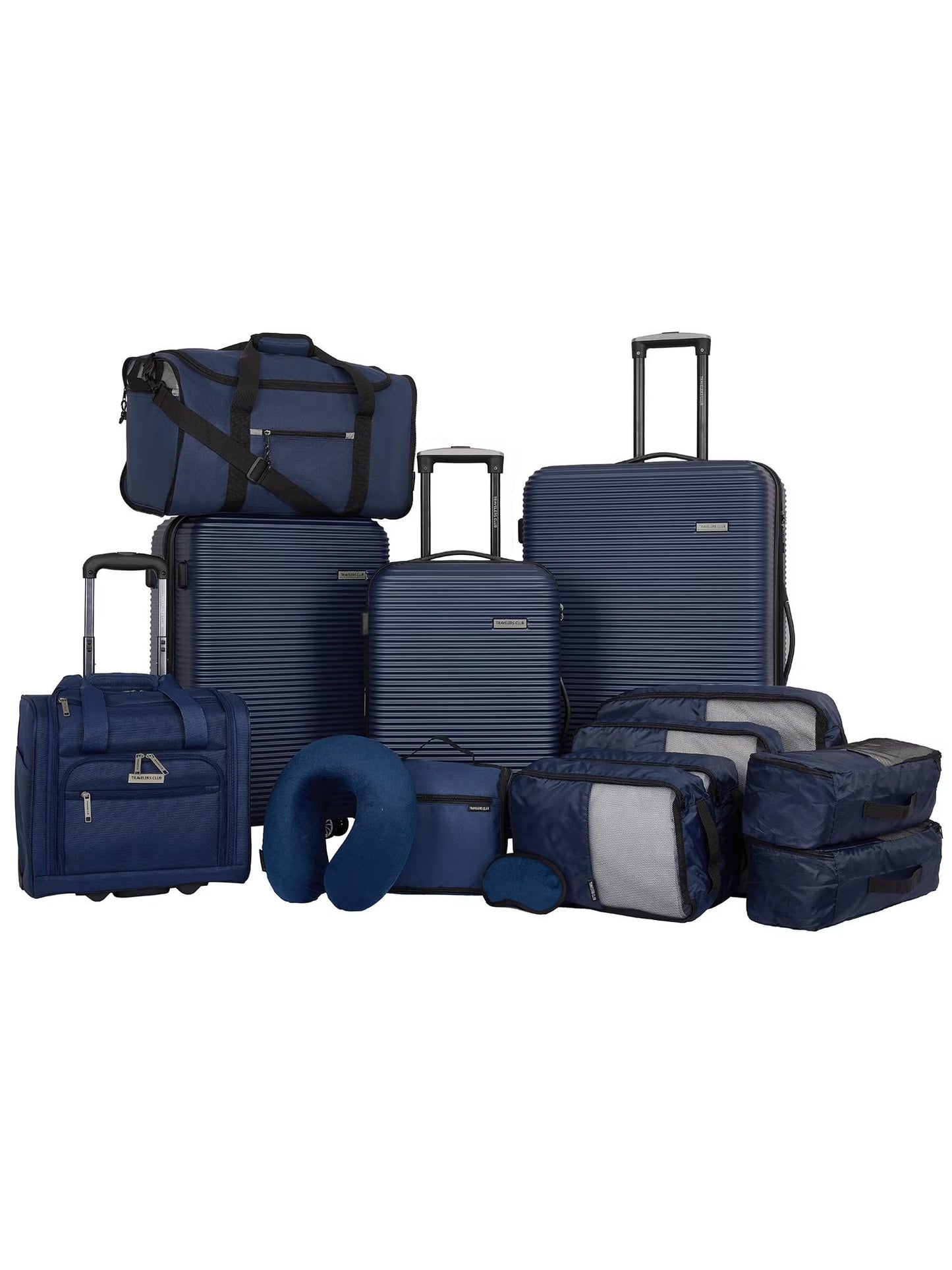 Travelers Club 14 Piece Value Travel Luggage Set - Black