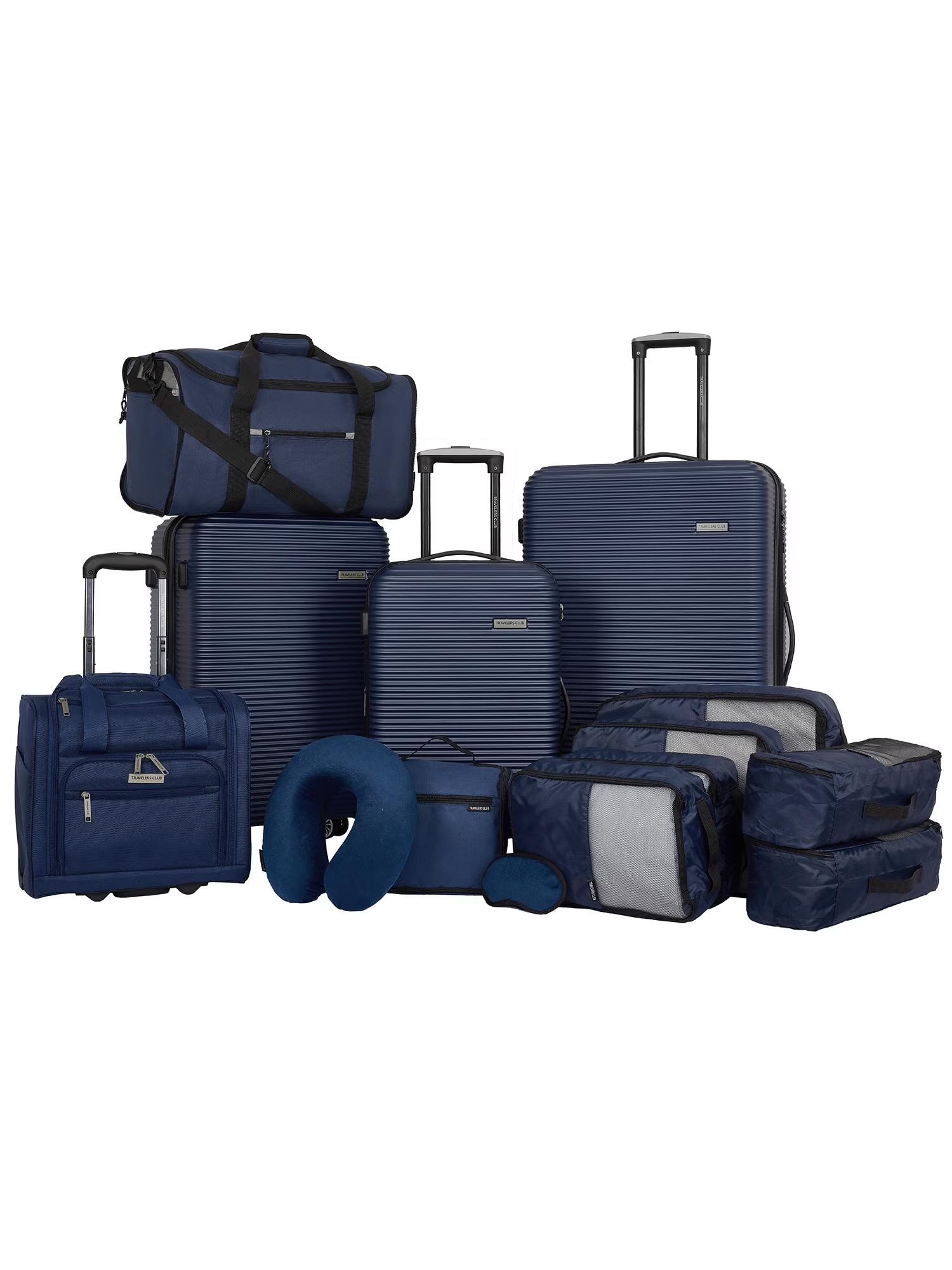 Travelers Club 14 Piece Value Travel Luggage Set - Black
