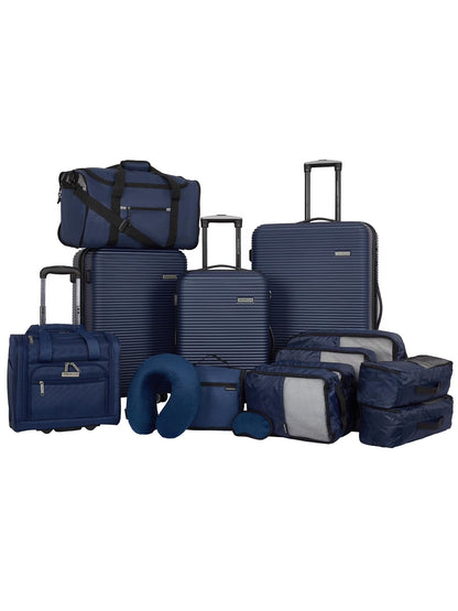 Travelers Club 14 Piece Value Travel Luggage Set - Black