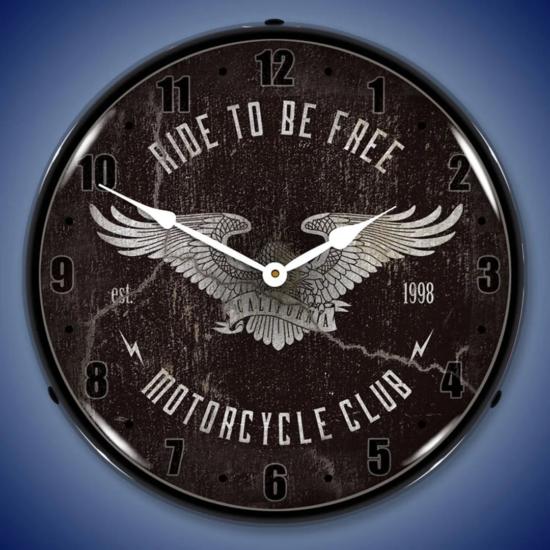 Collectable Sign and Clock Ride to be Free LED Lighted Premium Wall Clock
