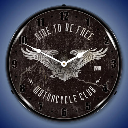 Collectable Sign and Clock Ride to be Free LED Lighted Premium Wall Clock